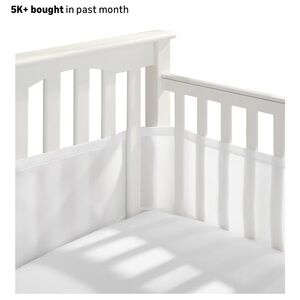 White Baby Crib with Mesh Sides